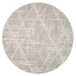 Teppich CARPET CITY "CLASICO 9162", beige, H:11mm Ø:200cm, Obermaterial: 100% Polyester, Teppiche, Kurzflor Geometrisch, Boho-Stil, Wohnzimmer