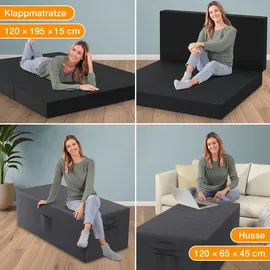 eloneo Klappmatratze 120 x 195 x 15 cm weich Polyester