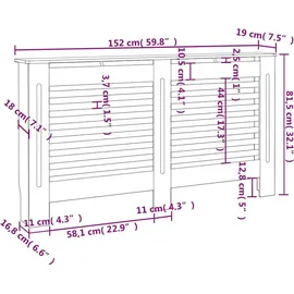 vidaXL Heizkörperverkleidung 152x19x81,5 cm MDF