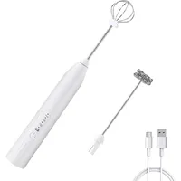 Elektrischer Milchaufschäumer, USB Aufladbar, Handheld Batteriebetriebene Milchaufschäumer Handmixer Milk Frother Milchschaum Eiermixer für Kaff...