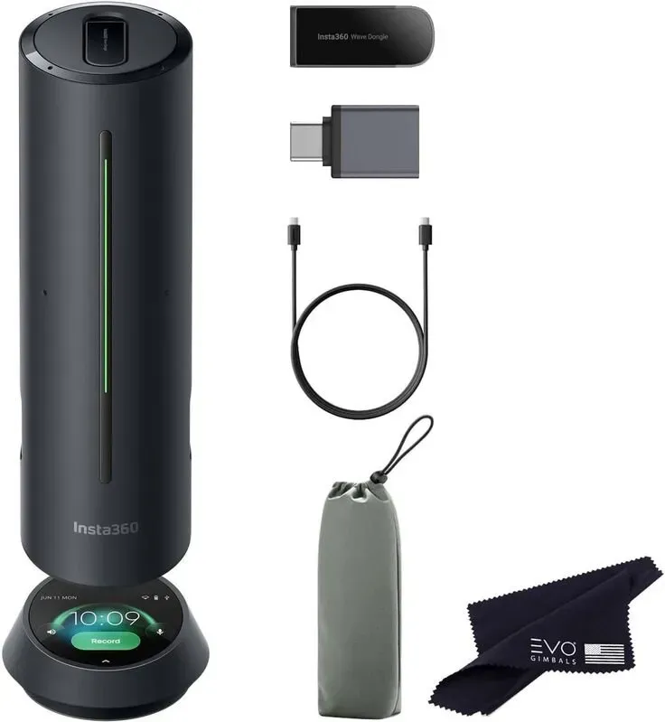 Insta360 Wave KI-Konferenz-Headset mit Bluetooth, Schwarz