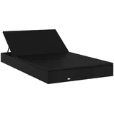 vidaXL Sonnenliege für 2 Personen mit Auflage Schwarz Poly Rattan