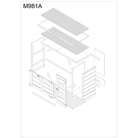 TIMBELA Mülltonnenbox 2er 240 l 217 x 159 cm grau
