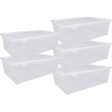 ONDIS24 Aufbewahrungsbox Aufbewahrungsbox Schuhbox Utensilienbox Lagerbox Allzweckbox Easy XL (5 St), durchsichtig, nestbar