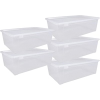 ONDIS24 Aufbewahrungsbox Aufbewahrungsbox Schuhbox Utensilienbox Lagerbox Allzweckbox Easy XL (5 St), durchsichtig, nestbar