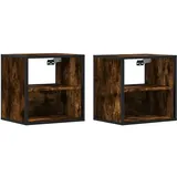 vidaXL Wand-Nachttische 2 Stk. Räuchereiche 40x31x39,5 cm