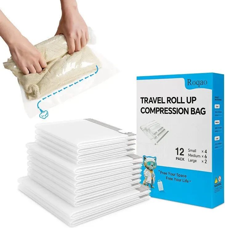 ROQAO Vakuum-Kompressionsbeutel Handrollen-Set (12 Stück)