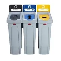 Rubbermaid Recyclingset Slim Jim 2057607 schwarz/blau/gelb