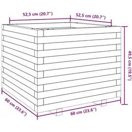 vidaXL Pflanzkübel 60 x 60 x 49,5 cm Weiß
