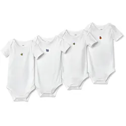 Tchibo - 4 Baby-Bodys - Baby - Gr. 62/68 - weiß