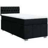 vidaXL Boxspringbett mit Matratze Schwarz 100x200 cm Stoff