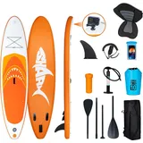 Puluomis SUP Board mit Sitz 335cm, Stand Up Paddle Boards Set, Paddling Paddelboard Surfbrett Aufblasbar, Pumpe Tragetasche und Zubehör, MB. bis 1... - Orange