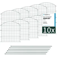 VERDOBA Teichzaun Gartenzaun Komplettset - Metall 10 Zaunelemente - Zaun für den Garten, Gitterzaun Set Oberbogen - für Hunde (10x Oberbogen, Grün - RAL 6005)