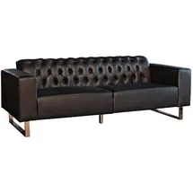 KAWOLA Couch Leder 3-Sitzer Schwarz