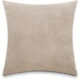 Como Dekokissen Bodenkissen 70 x 70 cm mit Wabenoptik Taupe, 100% Polyester, Kissenbezug abnehmbar inkl. Kissen - Kopfkissen Sofakissen Zierkissen für Wohnzimmer Schlafzimmer
