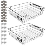 Ikodm Teleskopschublade 8X60cm Küchenschublade, Schrankauszug,Küchenschrank Auszug Nachrüsten,Küchenschubladen aus Metall Einbauschublade für Spülschrank,Schrank Schubladen Ausziehbar