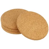 Axentia 853363 4 Massive Kork Glasuntersetzer Korkuntersetzer 10cm, 1 cm dick, Braun