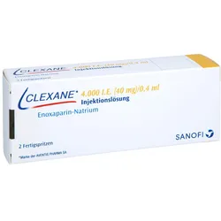CLEXANE 4.000 I.E. 40mg/0,4ml Inj.-Lsg.i.e.F.-Sp. 2 St