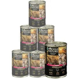 Dehner Wild Nature Katzenfutter Kitten Hügelland, Nassfutter getreidefrei / zuckerfrei, für Katzen, Huhn, 6 x 400 g Dose (2.4 kg)