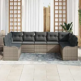 vidaXL Garten-Lounge-Set 9-tlg. grau
