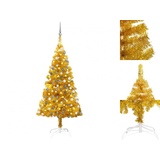 vidaXL Künstlicher Weihnachtsbaum mit LEDs & Kugeln Golden 150cm PET