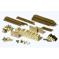 Stämme, Holzscheite, Holzstapel (Bausatz) Modell von Preiser 1:87