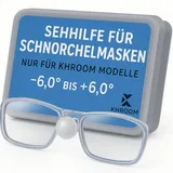 Khroom Optische Brillengläser für Schnorchelmasken | Sehhilfe mit Sehstärke -6.0 bis +6.0 Dioptrien | Passend für Seaview Pro, Pro Plus, X, Y, Kids | Für Kurzsichtige & Weitsichtige (-3.0, Rechts)