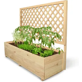 deluke Pflanzkasten mit Rankgitter THIO 128 x 104 x 44 cm Braun
