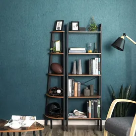 VASAGLE Bücherregal 56 x 34 x 172 cm Braun/Schwarz