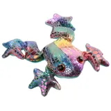 LK Trend & Style Kuscheltier Sand-Frosch SANDTIER Handschmeichler (ich denk an dich" Geschenk, Sorgenfresser), er kann dich zum Lächeln bringen bunt