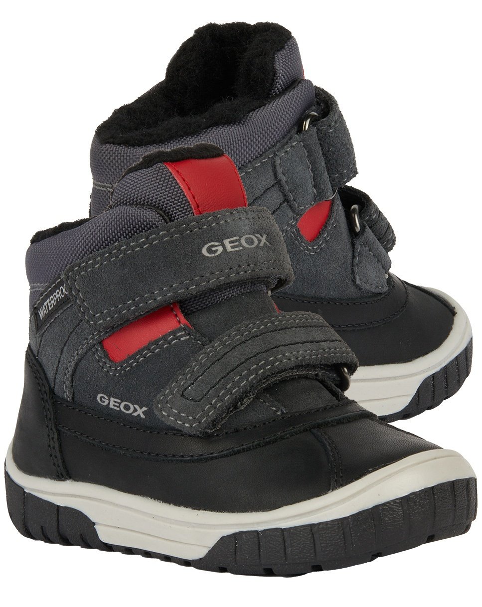 GEOX - Klett-Boots OMAR gefüttert in dark grey/red, Gr.24