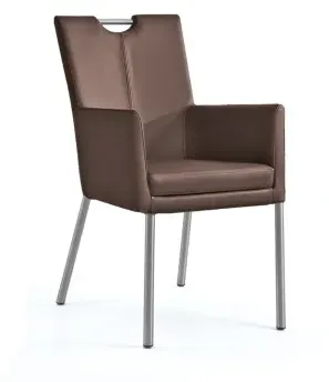 Niehoff Colorado Stuhl AL 552, 4-Fuß Rundrohr Microfaser Atlantis Havanna braun