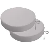 PRIMEPATIO Runde Outdoor-Stuhlkissen, dick, 7 cm, runde Sitzkissen mit Bändern, wasserdicht, rund, für Terrasse, Bistrostuhl, für Gartenmöbel, 38 x 38 cm, Gary