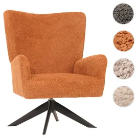 Mendler Lounge-Sessel HWC-N65 Chenille 75 x 99 x 75 cm Terracotta drehbar