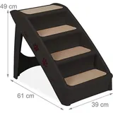 Famanu Hundetreppe klappbar für Auto - 4 Stufen, 49x39x61 cm, schwarz - Schwarz