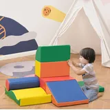 Homcom 7-tlg. Softbausteine, Bausteinset, zum Klettern, Riesenbausteine, Bunt