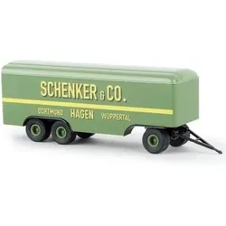 BREKINA 55297 H0 / 1:87 Anhänger 3achs Koffer Schenker Hagen, 1955