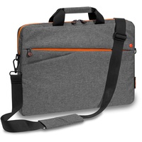 Pedea Laptoptasche Fashion Notebook-Tasche bis 17,3 Zoll (43,9 cm) Umhängetasche mit Schultergurt, grau/orange