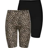 Only Radlerhose "ONLLIVE – Bikershorts im Doppelpack mit elastischem Bund", Damen, Gr.