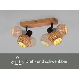 meineWunschleuchte Tavar 2-flammig Holz schwarz