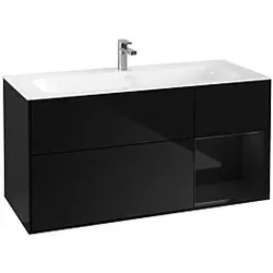 Villeroy und Boch Finion Waschtischunterschrank G070PHPH 119,6x59,1cm, Emotion, Regal rechts Glossy Black Lacquer, Glossy Black Lacquer