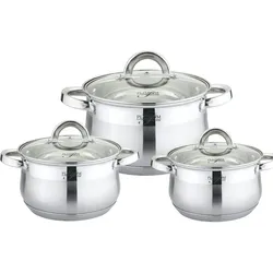 PLATINUM 6 tlg 18/10 Edelstahl Kochgeschirr Induktion 20/18/16cm Universalkochset Kochtopf Topf Set Deckel