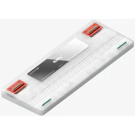 nuphy Air60 V2 Tragbar Mechanische kabellose Mini-Tastatur mit Beleuchtung,Unterstützung QMK/VIA Kompatibel mit Windows/Mac OS/Linux für Bluetooth 5.1/2.4GHz/(USB-C)-White Gateron Red Switch