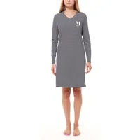MEXX Damen Neglige gestreiftes Nachthemd aus reiner Baumwolle ZN2412016W Blau/Weiß - S