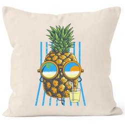 Autiga Dekokissen Kissenbezug chilling Ananas Pinapple Sommer Beach Cocktail 40×40 Autiga® beige