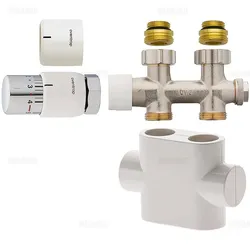 Oventrop Anschluss-Set Durchgangsform für Badheizkörper 1184183, Heizung, weiß