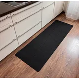 oKu-Tex Küchenläufer, Küchenteppich, einfarbig, Anthrazit, Robust, Zuschneidbar, rutschfest, Polyamid, 61 x 180 x 0,6 cm, 4010000