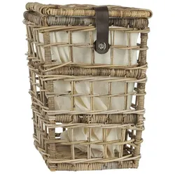 Wäschekorb Rattan mit Baumwollbeutel Klein