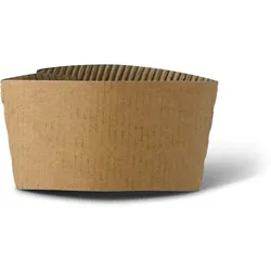 greenbox - Bechermanschetten aus Karton für 300 / 400 / 500 ml Pappbecher, braun, 100 St.