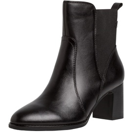 TAMARIS COMFORT Damen Chelsea Boots aus Leder mit Blockabsatz Comfort Fit, Schwarz (Black), 40 EU